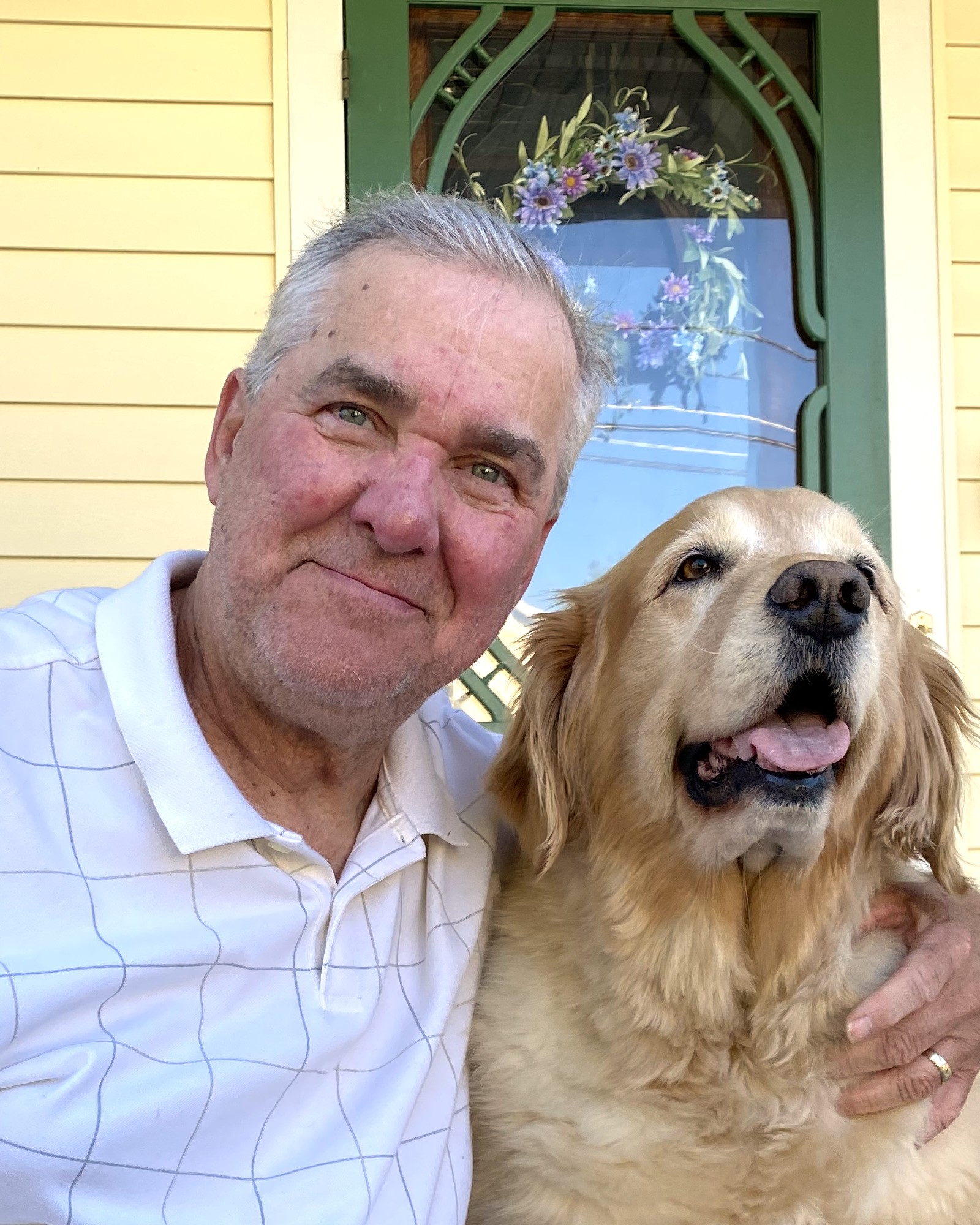 photo of richard faith with his dog Holly, posted october 5, 2023